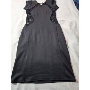 Valid little black dress lace top snug fit sexy casual   party dress Size 1x